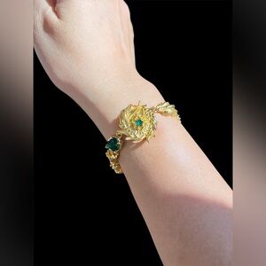 Elegant Gold and Green Bracelet